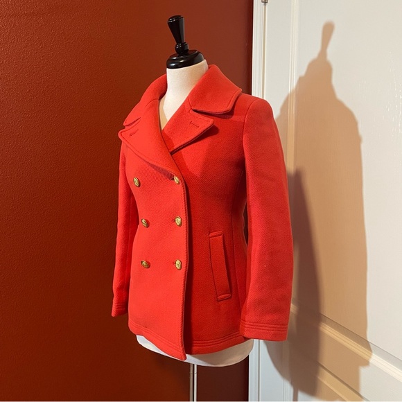 J.‎ Crew Women’s Stadium Cloth Nello Gori Wool Blend Double Breasted Pea Coat